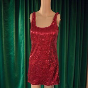 Dreamgirl Red Sequin Mini Dress with Satin Lining Size Small